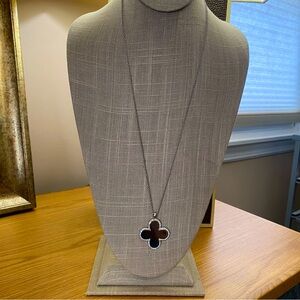 Ann Taylor silver clover necklace with crystals.
